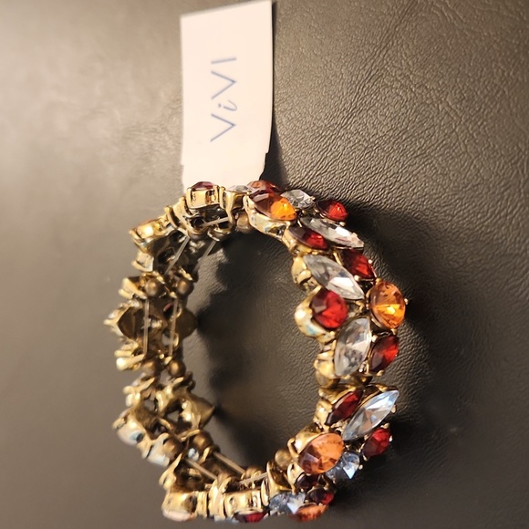 NWT ViVl Genuine Crystal Pink/ Red Stretch Bracelet Small Wrist - Picture 4 of 6